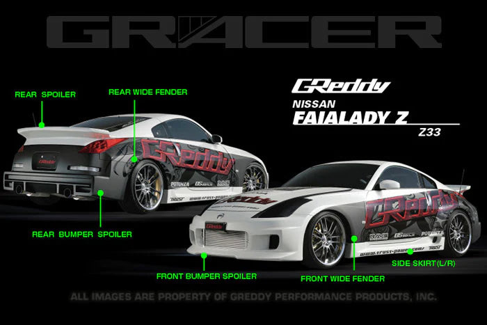 Rocket Bunny Pandem JDM GReddy GRacer Full Over-Fender Aero Kit - Nissan 350Z (Z33) - Optional "whale-tail" rear wing