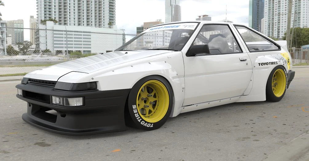 Rocket Bunny Pandem Toyota (AE86) Corolla Trueno Hatchback - AE86 Hatchback Rear Over-Fenders (only) - 66910864